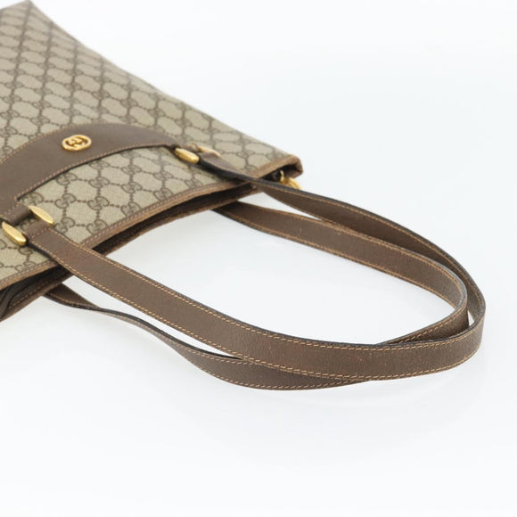 GUCCI GG Supreme Tote Bag PVC Beige Gold 002 39 6130 Auth BA12912