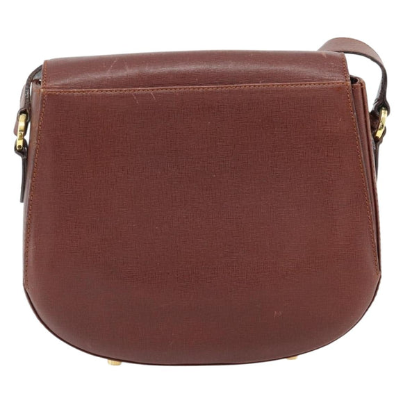 Salvatore Ferragamo Shoulder Bag Leather Brown Gold Auth BA12914