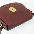 Salvatore Ferragamo Shoulder Bag Leather Brown Gold Auth BA12914-6