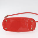 GUCCI Hand Bag Patent leather 2way Red Gold 371925 Auth BA12915-5