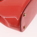 GUCCI Hand Bag Patent leather 2way Red Gold 371925 Auth BA12915-10
