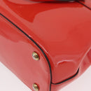 GUCCI Hand Bag Patent leather 2way Red Gold 371925 Auth BA12915-17