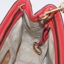 GUCCI Hand Bag Patent leather 2way Red Gold 371925 Auth BA12915-20