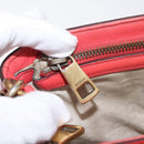 GUCCI Hand Bag Patent leather 2way Red Gold 371925 Auth BA12915-22
