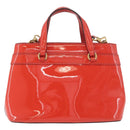 GUCCI Hand Bag Patent leather 2way Red Gold 371925 Auth BA12915-2