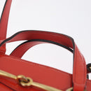 GUCCI Hand Bag Patent leather 2way Red Gold 371925 Auth BA12915-8