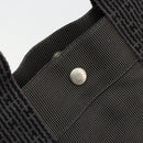 HERMES Her Line Tragetasche Canvas Grau Silber Auth BA12917-17