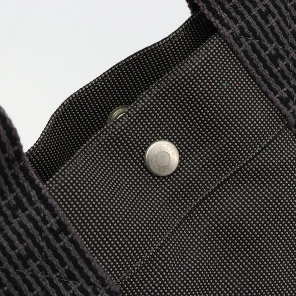 HERMES Her Line Tragetasche Canvas Grau Silber Auth BA12917