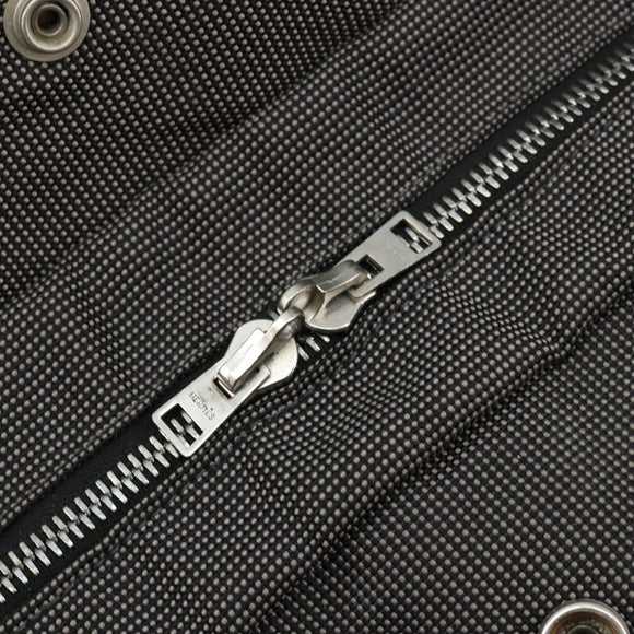 HERMES Her Line Tragetasche Canvas Grau Silber Auth BA12917