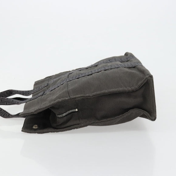 HERMES Her Line Tragetasche Canvas Grau Silber Auth BA12917