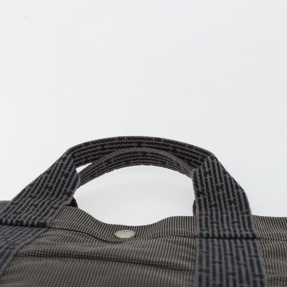 HERMES Her Line Tragetasche Canvas Grau Silber Auth BA12917