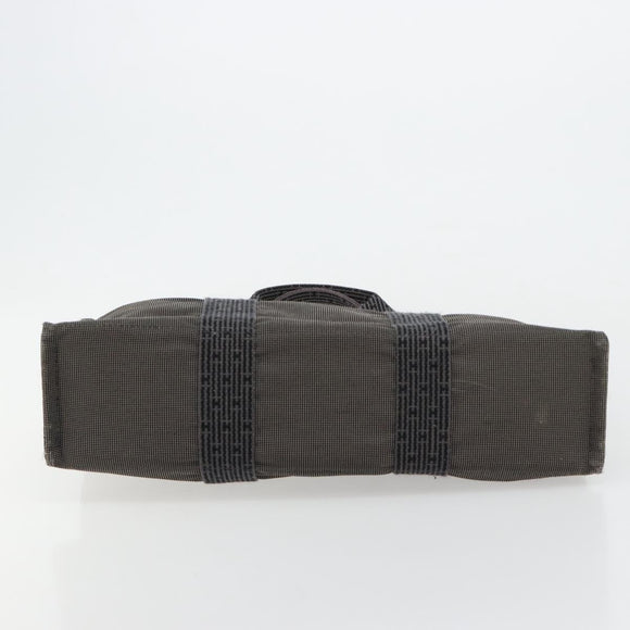HERMES Her Line Tragetasche Canvas Grau Silber Auth BA12917