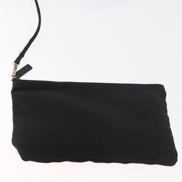 BVLGARI Logo Mania Tote Bag Canvas Black Silver Auth BA12918