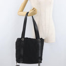 BVLGARI Logo Mania Tote Bag Canvas Black Silver Auth BA12918-25
