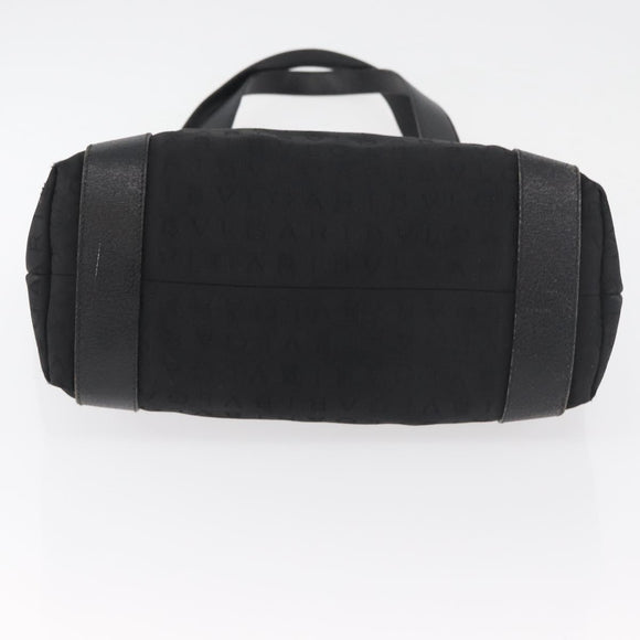 BVLGARI Logo Mania Tote Bag Canvas Black Silver Auth BA12918