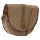 CELINE Macadam Canvas Shoulder Bag PVC Beige Gold Auth BA1292-1