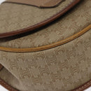 CELINE Macadam Canvas Shoulder Bag PVC Beige Gold Auth BA1292-11