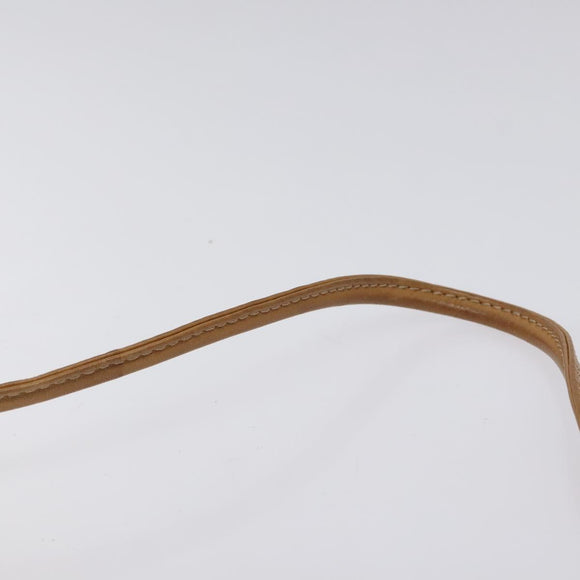 CELINE Macadam Canvas Shoulder Bag PVC Beige Gold Auth BA1292