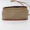 CELINE Macadam Canvas Shoulder Bag PVC Beige Gold Auth BA1292-9