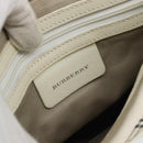 BURBERRY Nova Check Shoulder Bag Canvas Ivory Silver Auth BA12921-15