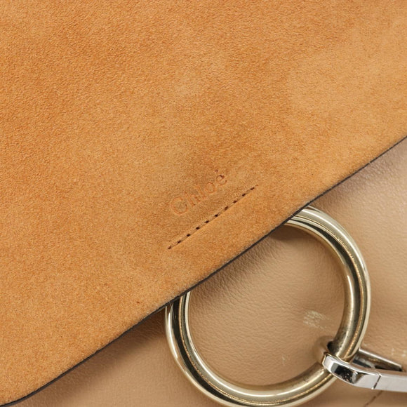 Chloe Fay Backpack Suede Beige Gold Auth BA12922