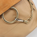 Chloe Fay Backpack Suede Beige Gold Auth BA12922-17