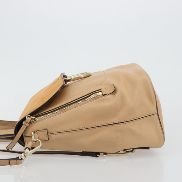 Chloe Fay Backpack Suede Beige Gold Auth BA12922