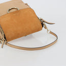 Chloe Fay Backpack Suede Beige Gold Auth BA12922-7