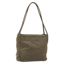 PRADA Draagtas Nylon Khaki Zilver Auth BA12923-1