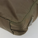 PRADA Draagtas Nylon Khaki Zilver Auth BA12923-15