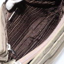 PRADA Draagtas Nylon Khaki Zilver Auth BA12923-11