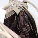 PRADA Draagtas Nylon Khaki Zilver Auth BA12923-19