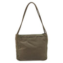 PRADA Draagtas Nylon Khaki Zilver Auth BA12923-13
