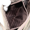 PRADA Draagtas Nylon Khaki Zilver Auth BA12923-21