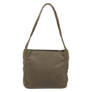 PRADA Draagtas Nylon Khaki Zilver Auth BA12923-2