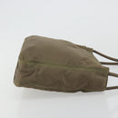 PRADA Draagtas Nylon Khaki Zilver Auth BA12923-3
