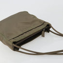 PRADA Draagtas Nylon Khaki Zilver Auth BA12923-6