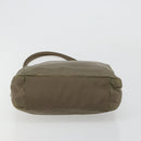 PRADA Draagtas Nylon Khaki Zilver Auth BA12923-5
