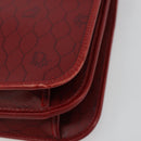 Christian Dior Honeycomb Canvas Shoulder Bag PVC Red Gold Auth BA12924-9