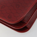 Christian Dior Honeycomb Canvas Shoulder Bag PVC Red Gold Auth BA12924-16