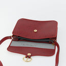 Christian Dior Honeycomb Canvas Shoulder Bag PVC Red Gold Auth BA12924-10