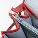 Christian Dior Honeycomb Canvas Shoulder Bag PVC Red Gold Auth BA12924-21