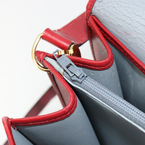 Christian Dior Honeycomb Canvas Shoulder Bag PVC Red Gold Auth BA12924