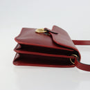 Christian Dior Honeycomb Canvas Shoulder Bag PVC Red Gold Auth BA12924-3