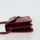 Christian Dior Honeycomb Canvas Shoulder Bag PVC Red Gold Auth BA12924-4