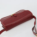 Christian Dior Honeycomb Canvas Shoulder Bag PVC Red Gold Auth BA12924-6