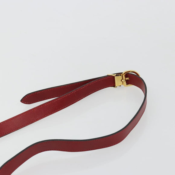 Christian Dior Honeycomb Canvas Shoulder Bag PVC Red Gold Auth BA12924