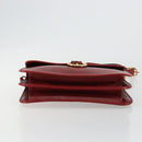 Christian Dior Honeycomb Canvas Shoulder Bag PVC Red Gold Auth BA12924-5