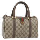 GUCCI GG Supreme Web Sherry Line Bag PVC Beige Gold 40 02 006 Auth BA12926-1