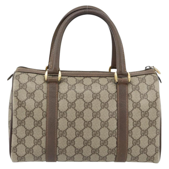 GUCCI GG Supreme Web Sherry Line Bag PVC Beige Gold 40 02 006 Auth BA12926